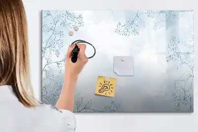 Beschreibbare Magnettafel mit Pflanzenskizze