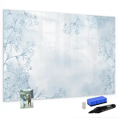 Beschreibbare Magnettafel mit Pflanzenskizze