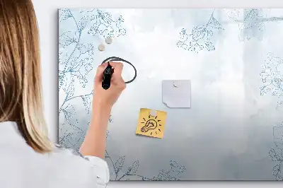 Beschreibbare Magnettafel mit Pflanzenskizze