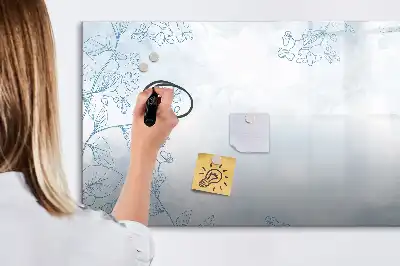 Beschreibbare Magnettafel mit Pflanzenskizze