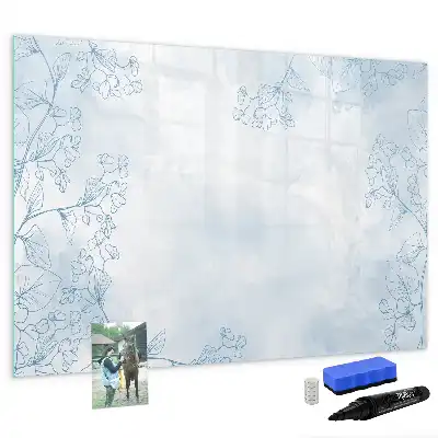 Beschreibbare Magnettafel mit Pflanzenskizze