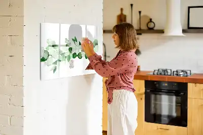 Schreib-Magnettafel mit Motiv Pflanzenzweige