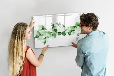 Schreib-Magnettafel mit Motiv Pflanzenzweige