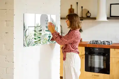 Beschreibbare Magnettafel mit Aquarell-Blätter-Motiv