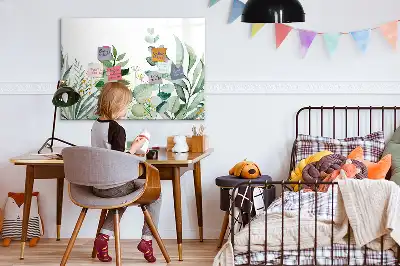 Beschreibbare Magnettafel mit Aquarell-Blätter-Motiv