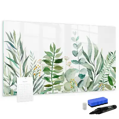 Beschreibbare Magnettafel mit Aquarell-Blätter-Motiv