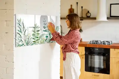Beschreibbare Magnettafel mit Aquarell-Blätter-Motiv