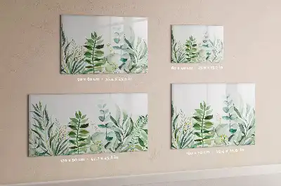 Beschreibbare Magnettafel mit Aquarell-Blätter-Motiv