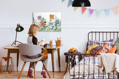 Beschreibbare Magnettafel mit Aquarell-Blätter-Motiv