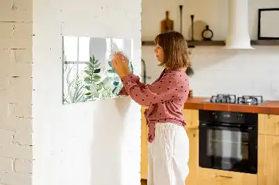 Beschreibbare Magnettafel mit Aquarell-Blätter-Motiv