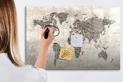 Magnetische Schreibtafel Weltkarte im Zeitungs-Design