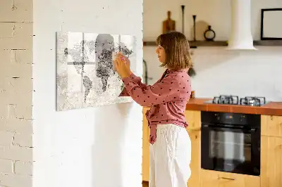 Magnetische Schreibtafel Weltkarte im Zeitungs-Design
