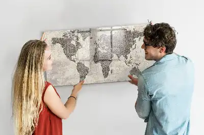 Magnetische Schreibtafel Weltkarte im Zeitungs-Design