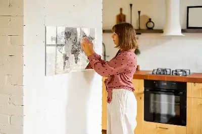 Magnetische Schreibtafel Weltkarte im Zeitungs-Design