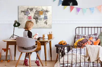 Magnetische Schreibtafel Weltkarte im Zeitungs-Design