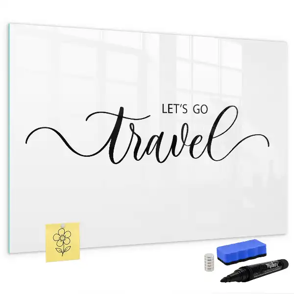 Beschreibbare Magnettafel mit Motiv Text Reisen