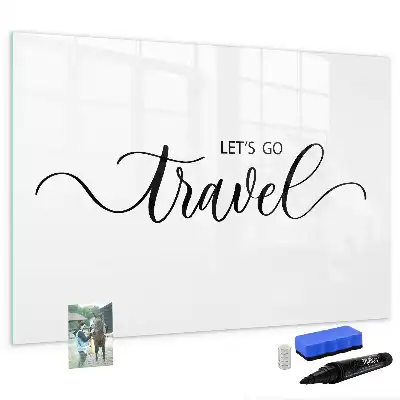 Beschreibbare Magnettafel mit Motiv Text Reisen