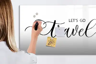Beschreibbare Magnettafel mit Motiv Text Reisen