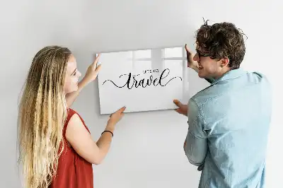 Beschreibbare Magnettafel mit Motiv Text Reisen