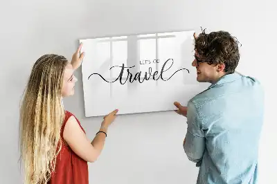 Beschreibbare Magnettafel mit Motiv Text Reisen