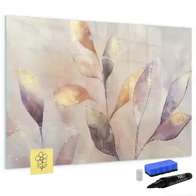 Beschreibbare Magnettafel mit Aquarell-Pflanzen Motiv