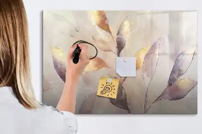 Beschreibbare Magnettafel mit Aquarell-Pflanzen Motiv