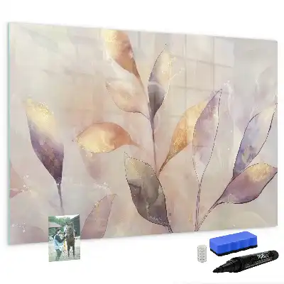 Beschreibbare Magnettafel mit Aquarell-Pflanzen Motiv
