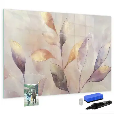 Beschreibbare Magnettafel mit Aquarell-Pflanzen Motiv
