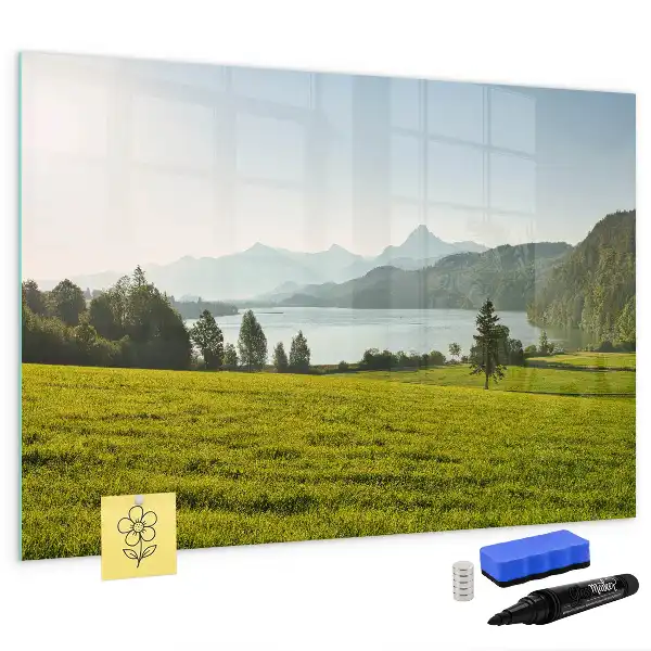 Schreibmagnettafel mit Motiv Berge und Ebene