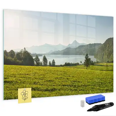 Schreibmagnettafel mit Motiv Berge und Ebene