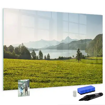 Schreibmagnettafel mit Motiv Berge und Ebene