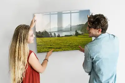 Schreibmagnettafel mit Motiv Berge und Ebene