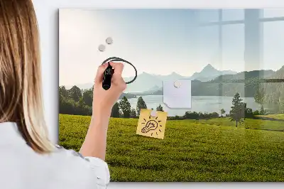 Schreibmagnettafel mit Motiv Berge und Ebene
