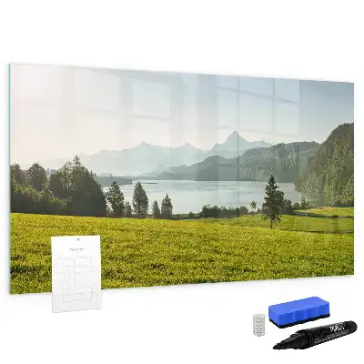 Schreibmagnettafel mit Motiv Berge und Ebene