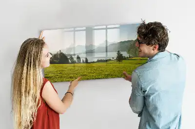 Schreibmagnettafel mit Motiv Berge und Ebene
