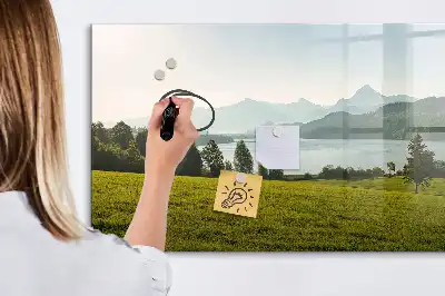 Schreibmagnettafel mit Motiv Berge und Ebene