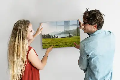 Schreibmagnettafel mit Motiv Berge und Ebene
