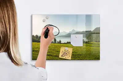 Schreibmagnettafel mit Motiv Berge und Ebene
