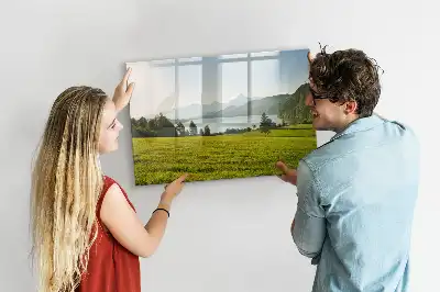 Schreibmagnettafel mit Motiv Berge und Ebene