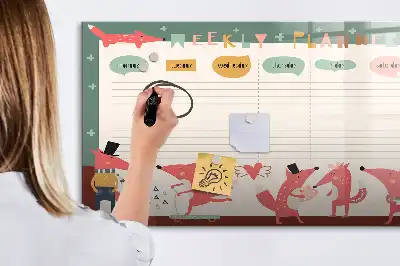 Wochenplaner für Kinder beschreibbare Magnettafel