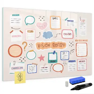 Schreib-Magnettafel buntes Vision Board