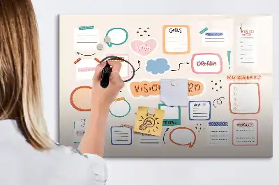 Schreib-Magnettafel buntes Vision Board