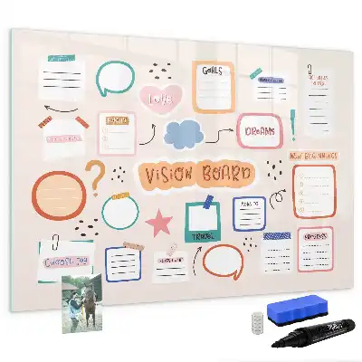 Schreib-Magnettafel buntes Vision Board