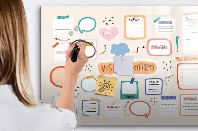Schreib-Magnettafel buntes Vision Board