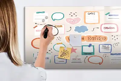 Schreib-Magnettafel buntes Vision Board