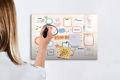 Schreib-Magnettafel buntes Vision Board