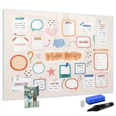 Schreib-Magnettafel buntes Vision Board