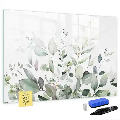 Beschreibbare Magnettafel mit Motiv Pflanzenblätter