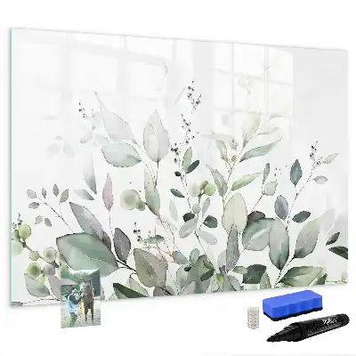 Beschreibbare Magnettafel mit Motiv Pflanzenblätter