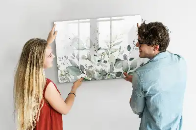 Beschreibbare Magnettafel mit Motiv Pflanzenblätter